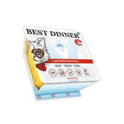 Best Dinner Vet Profi Gastrointestinal влажный диетический корм для взрослых кошек при нарушениях пищеварения, паштет с индейкой, в ламистерах - 100 г х 14 шт