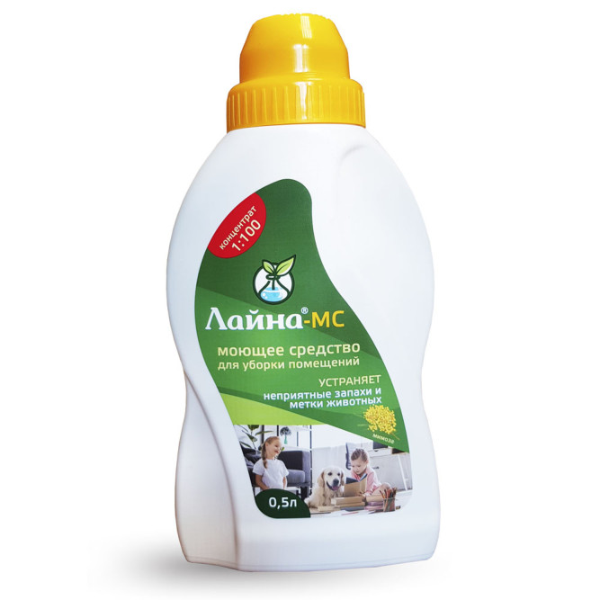 Концентрированное моющее средство Лайна МС с запахом мимозы 500 мл