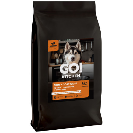 Go&#039; Kitchen SKIN+COAT Care сухой корм для щенков и собак, с лососем - 9,98 кг