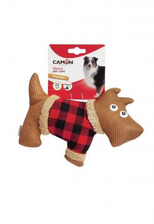 Camon игрушка для собак собака мягкая с внутренней пищалкой, 22 см