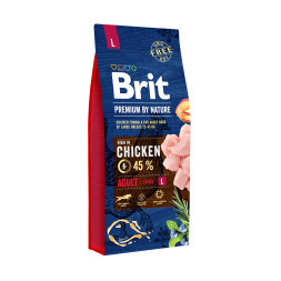 Brit Premium by Nature Adult L сухой корм для собак крупных пород с курицей - 15 кг
