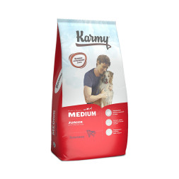 Karmy Medium Junior сухой корм для щенков средних пород с телятиной - 14 кг
