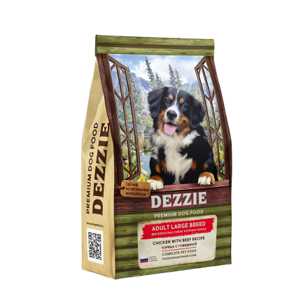 Dezzie Adult Dog Large Breed сухой корм для взрослых собак крупных пород с курицей и говядиной - 3 кг