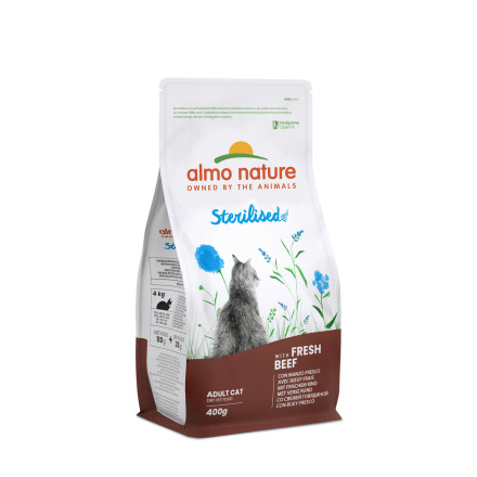 Almo Nature сухой корм для кастрированных кошек с говядиной и рисом - 400 г