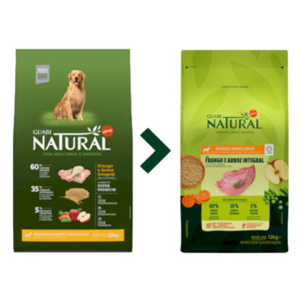 Guabi Natural Dog Adult cухой корм для взрослых собак крупных пород, с цыпленком и коричневым рисом - 12 кг