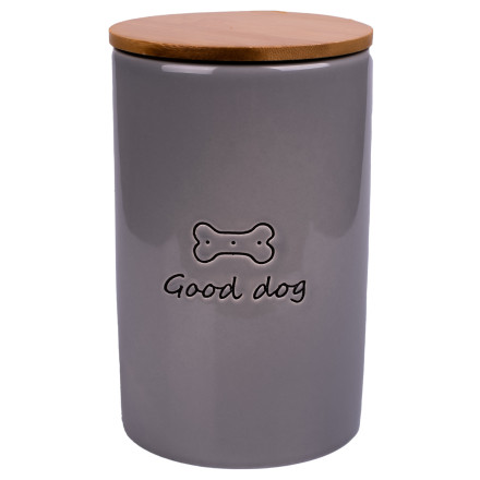 Mr.Kranch GOOD DOG бокс керамический для хранения корма для собак, 850 мл, серый