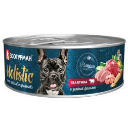 Зоогурман Holistic влажный корм для взрослых собак всех пород, с телятиной и зеленой фасолью - 100 г x 24 шт