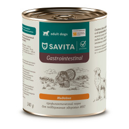 Savita Preventive Gastrointestinal влажный корм для взрослых собак всех пород для профилактики болезней ЖКТ с индейкой, в консервах - 340 г х 8 шт