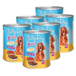 Зоогурман Jolly Dog влажный корм для взрослых собак, с говядиной и кроликом - 970 г х 6 шт