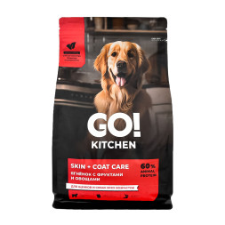 Go' Kitchen SKIN+COAT Care сухой корм для щенков и собак, с ягненком - 1,59 кг
