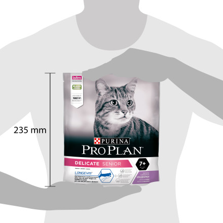 Purina Pro Plan Delicate 7 + сухой корм для пожилых кошек старше 7 лет с чувствительным пищеварением с индейкой - 400 г