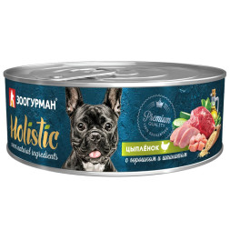 Зоогурман Holistic влажный корм для взрослых собак всех пород, с цыпленком, горошком и шпинатом - 100 г x 24 шт