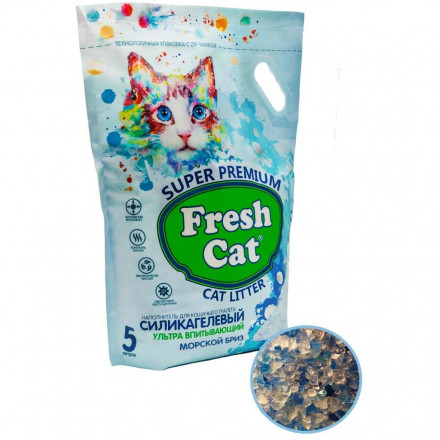 Fresh Cat наполнитель для кошек с ионами серебра кристаллы чистоты морской бриз - 2 кг.