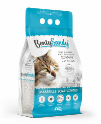 BentySandy Marseille Soap наполнитель для кошачьего туалета комкующийся, глиняный, с ароматом марсельского мыла - 10 л (8,7 кг)