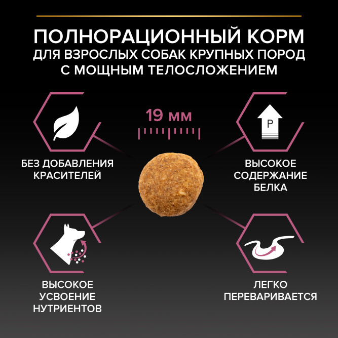 Pro Plan Adult Sensitive Skin сухой корм для взрослых собак крупных пород с мощным телосложением с чувствительной кожей, с лососем - 14 кг