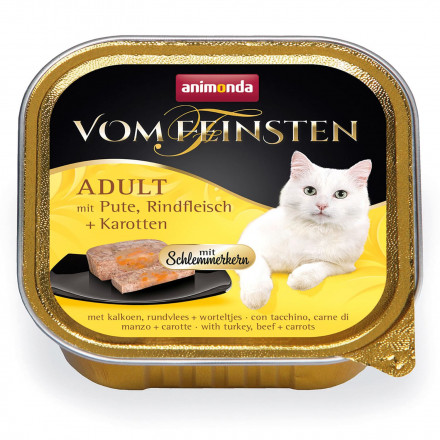 Animonda Vom Feinsten Adult Меню для гурманов влажный корм для привередливых кошек с индейкой, говядиной и морковью - 100 г (32 шт в уп)