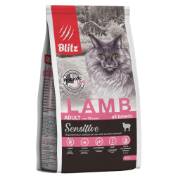 Blitz Sensitive Adult Cats Lamb сухой корм для взрослых кошек, с ягненком - 400 г