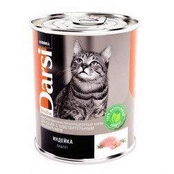 Darsi консервы для кошек с чувствительным пищеварением с индейкой паштет - 340 г х 12 шт