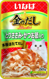 Inaba Kinnodashi влажный корм для взрослых кошек с куриным филе и кацуобуси, в паучах - 60 г х 12 шт
