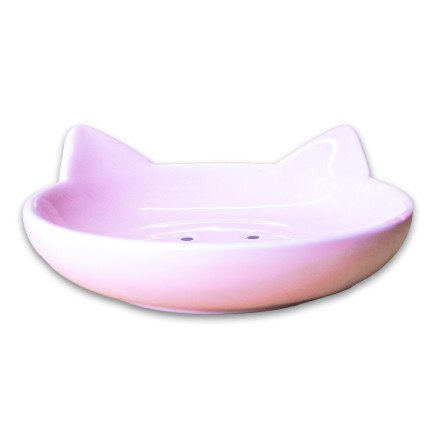 Mr.Kranch блюдце керамическое Мордочка кошки, 80 мл, розовое