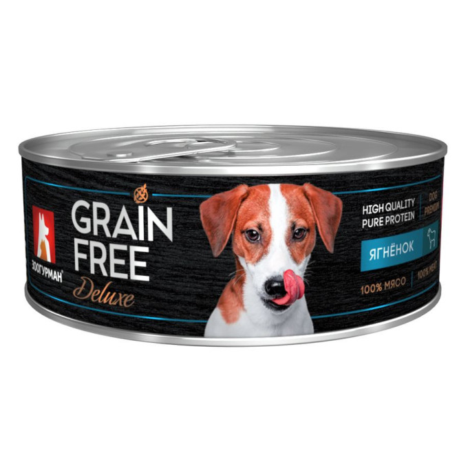 Зоогурман Grain Free Deluxe влажный корм для взрослых собак всех пород, с ягненком - 100 г x 12 шт