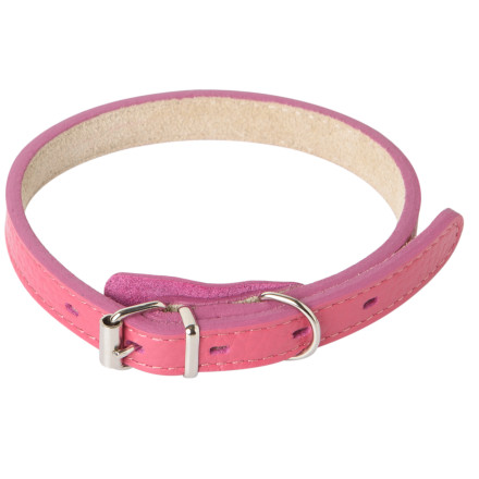 Mr.Kranch ошейник для собак, из натуральной кожи, прямой, 24-30 см, розовый
