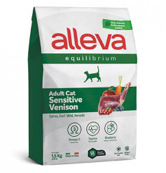Alleva Equilibrium Adult Cat Sensitive Venison сухой корм для взрослых кошек с чувствительным пищеварением оленина - 1,5 кг
