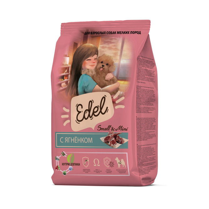 Edel Adult Mini Lamb сухой корм для взрослых собак мелких пород, с ягненком - 2 кг