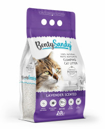 BentySandy Lavender наполнитель для кошачьего туалета комкующийся, глиняный, с ароматом лаванды - 10 л (8,7 кг)