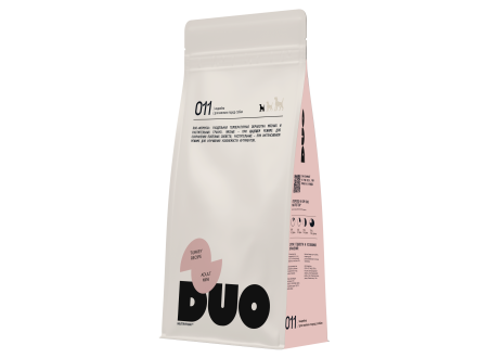 DUO Nutrition сухой полнорационный корм для взрослых собак мелких пород с индейкой и рисом - 10 кг