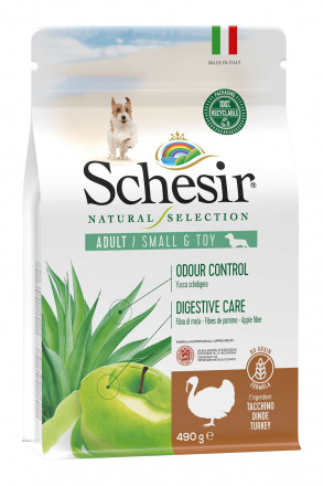 Schesir Natural Selection Dog Adult сухой беззерновой корм для взрослых собак мелких и декоративных пород с индейкой - 490 г