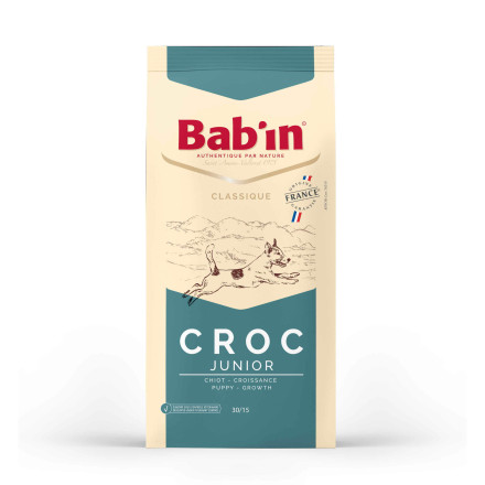 Babin Classique Croc Junior сухой корм для щенков и юниоров средних пород с мясом утки и свининой - 3 кг