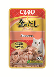 Inaba Ciao Kinnodashi влажный дополнительный корм для взрослых кошек, с лососем, в паучах - 60 г х 12 шт