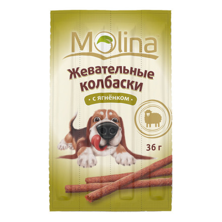Лакомство Molina Жевательные колбаски для собак с ягненком, 36г