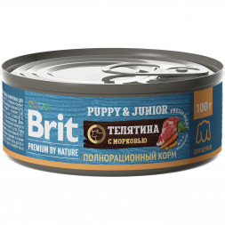 Brit Premium by Nature консервы для щенков мелких пород с телятиной и морковью - 100 г x 12 шт