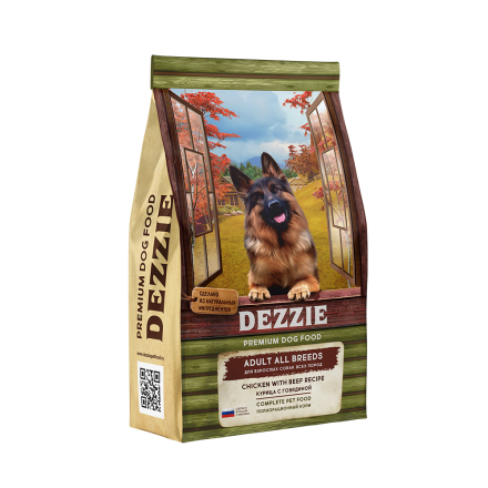 Dezzie Adult Dog сухой корм для взрослых собак с курицей и говядиной - 3 кг