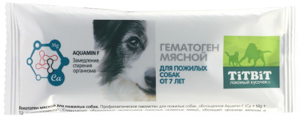 TiTBiT лакомство для пожилых собак гематоген мясной - 35 г