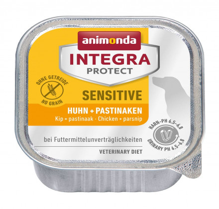 Animonda Integra Protect Sensitive влажный корм для взрослых собак при пищевой аллергии c курицей и пастернаком в консервах - 150 г (11 шт в уп)