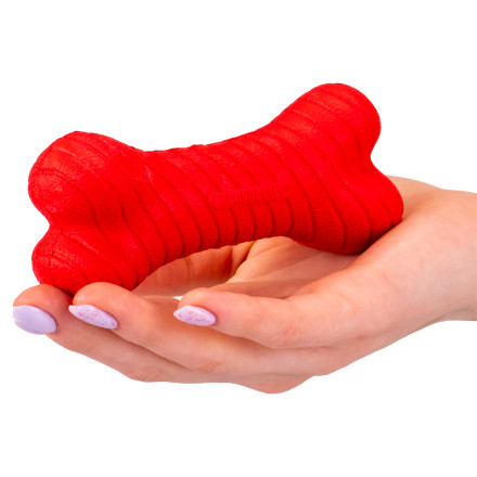 Playology DUAL LAYER BONE двухслойная жевательная косточка для собак с ароматом говядины, средняя, красный