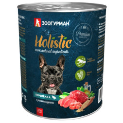 Зоогурман Holistic влажный корм для взрослых собак всех пород, с перепелкой, рисом и цукини - 350 г x 20 шт