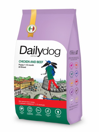 Dailydog Casual Line Puppy All Breed сухой корм для щенков всех пород с курицей и говядиной - 20 кг