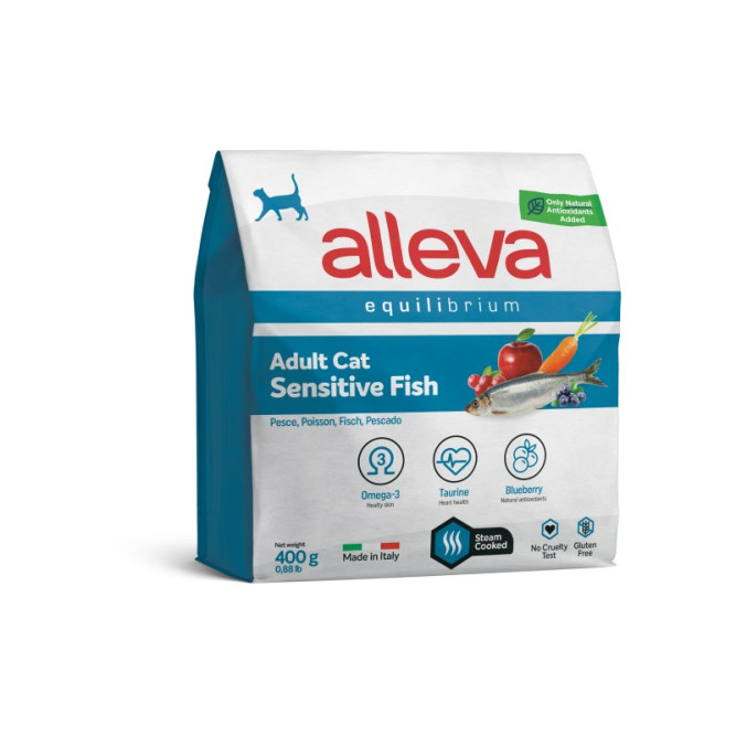 Alleva Equilibrium Adult Cat Sensitive сухой корм для взрослых кошек с чувствительным пищеварением рыба - 400 г