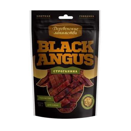 Деревенские лакомства Black Angus строганина из говядины для собак - 50 г