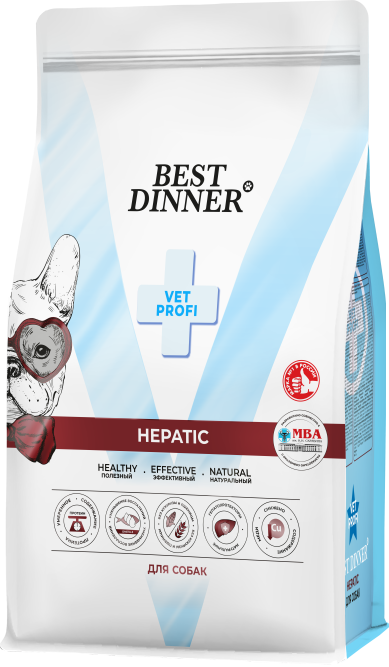 Best Dinner Vet Profi Hepatic сухой диетический корм для взрослых собак всех пород при заболеваниях печени - 2 кг