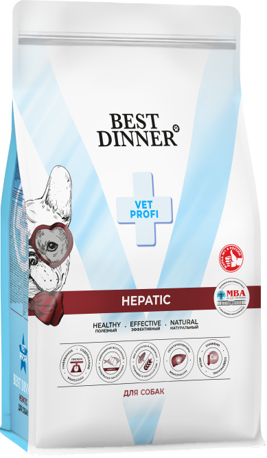 Best Dinner Vet Profi Hepatic сухой диетический корм для взрослых собак всех пород при заболеваниях печени - 2 кг