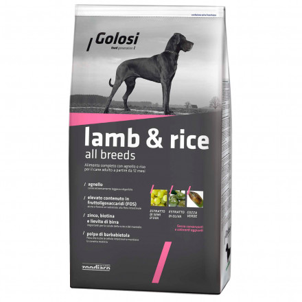 Golosi Dog Adult сухой корм для собак с ягненком и рисом - 12 кг