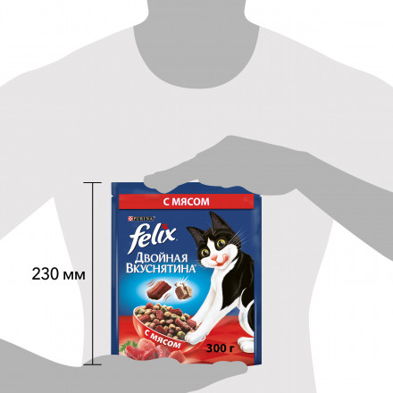 Felix Двойная вкуснятина сухой корм для взрослых кошек с мясом - 200 г