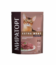 Мираторг Extra Meat сухой корм для взрослых домашних кошек, с говядиной Black Angus - 400 г