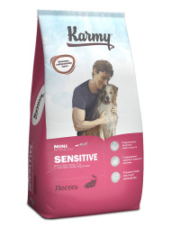 Karmy Sensitive Mini сухой корм для взрослых собак мелких пород с чувствительным пищеварением, с лососем - 10 кг