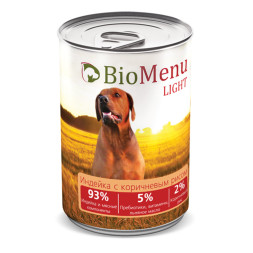 BioMenu Light влажный корм для взрослых собак с индейкой и коричневым рисом , в консервах  - 410 г х 12 шт